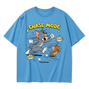 Blue Oversized tom & jerry t-shirt